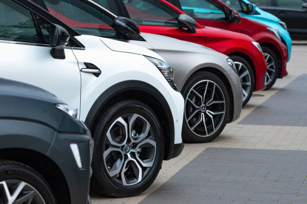 Cars on a parking stock photo