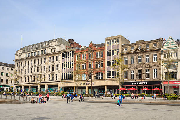 Shops in The Old Market Square in Nottingham